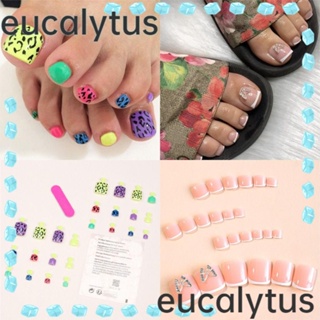 Eucalytus1 เล็บปลอมแฟชั่น หัวเหลี่ยม สั้น สวมเต็มเล็บ สําหรับผู้หญิง