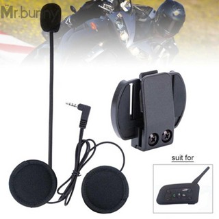 ชุดหูฟังแจ็คเสียบหมวกกันน็อค 3.5 มม. สีดํา สําหรับ BT Motorbike Intercom Interphone