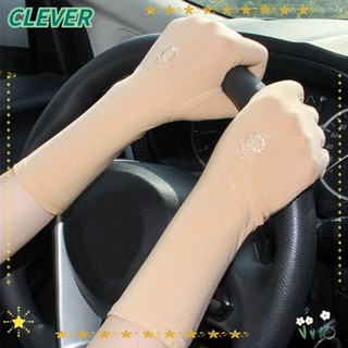 Clever ถุงมือกันแดด กันลื่น ยาวปานกลาง แฟชั่นฤดูร้อน ฤดูใบไม้ผลิ