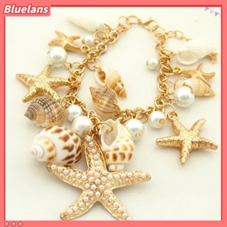 【 Bluelans 】สร้อยข้อมือ กําไลข้อมือ จี้เปลือกหอย ปลาดาว ประดับมุกเทียม เครื่องประดับ สําหรับผู้หญิง