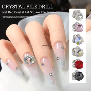 Super Sparkle Crystal Pile Diamond Nail Art Jewelry Crooked Heart Rectangle Right Angle Hand-set Pearl Nail Art And Diamond Decoration mimay