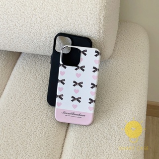 For เคสไอโฟน 14 Pro Max [Bowknot Matte Detachable Two-piece] เคส Phone Case For iPhone 14 Pro Max Plus 13 12 11 For เคสไอโฟน11 Ins Korean Style Retro Classic Couple Shockproof Protective TPU Cover Shell