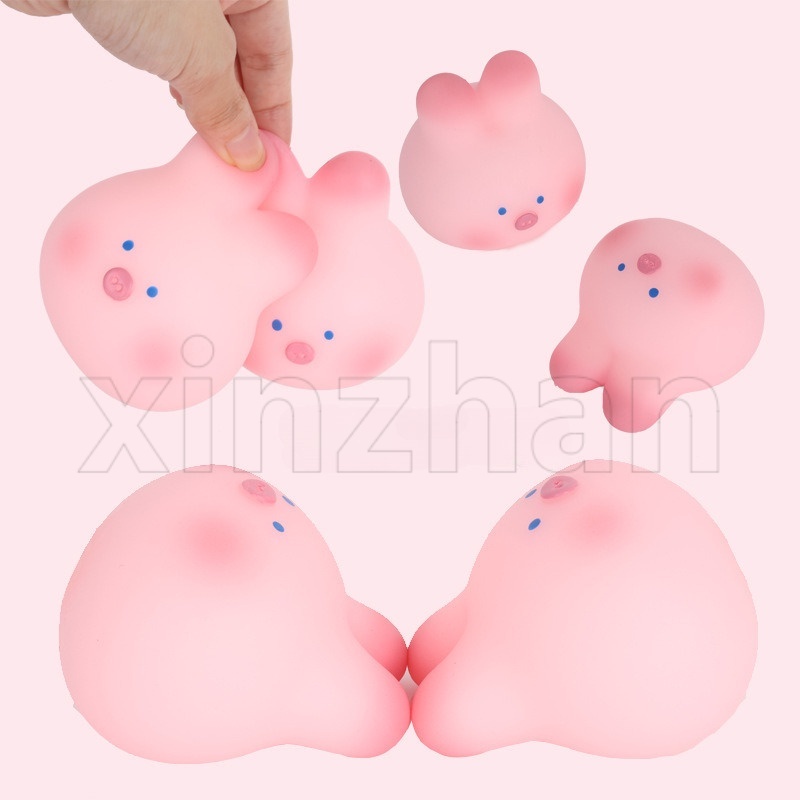 ของเล่นบีบกด รูปการ์ตูนสัตว์น่ารัก สีชมพู แบบสร้างสรรค์ เหมาะกับเล่นคลายเครียด สําหรับเด็ก และผู้ใหญ่