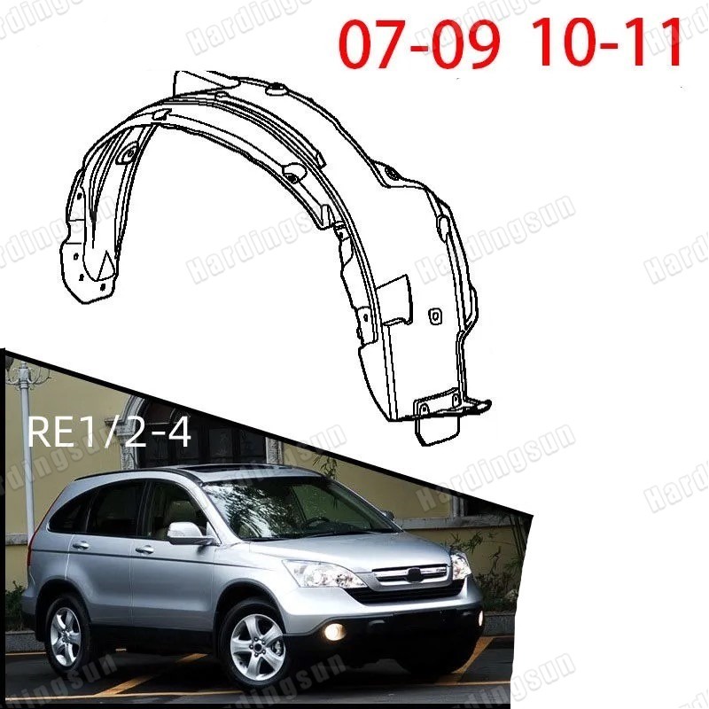 ด้านหน้าไดร์เวอร์ Fender Liner สําหรับ HONDA CRV SWA 2007 2008 2009 2010 2011 แผงด้านในพลาสติก Guard