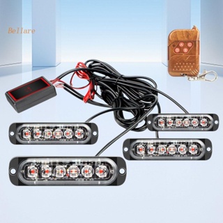 ไฟสัญญาณเลี้ยวฉุกเฉิน LED 6 ดวง 18 โหมด ไร้สาย สําหรับรถยนต์ [Bellare.th]