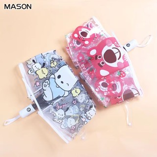 MASON Pacha Dog ร่มใสการ์ตูนร่มพับอัตโนมัติกลางแจ้งกันลมและฝนร่มด้ามยาวน่ารัก