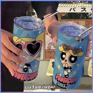 🥤Animation Peripheral Limited Water Cup🥤 กระติกน้ําร้อน สเตนเลส แบบพกพา ลายการ์ตูนเด็กผู้หญิงบินได้ สําหรับออฟฟิศ