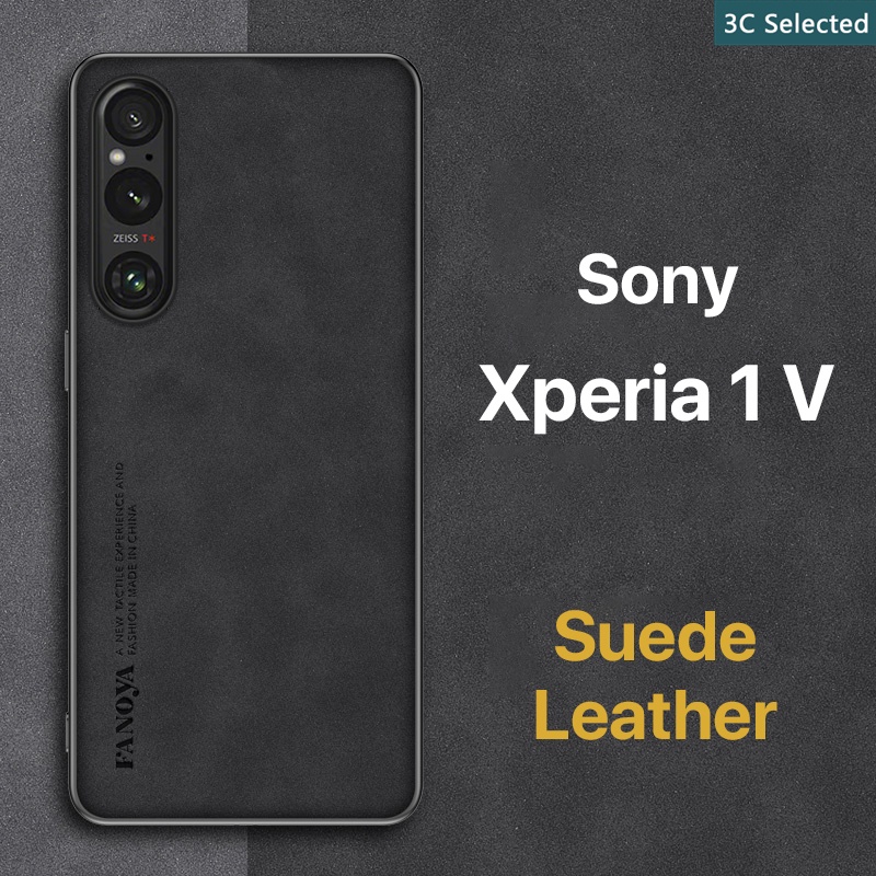 หนังกลับ เคส Sony Xperia 1 V Case สัมผัสที่สบาย ป้องกันลายนิ้วมือ ขอบTPUนุ่ม ป้องกันกล้อง ปกป้องหน้าจอ กันกระแทก
