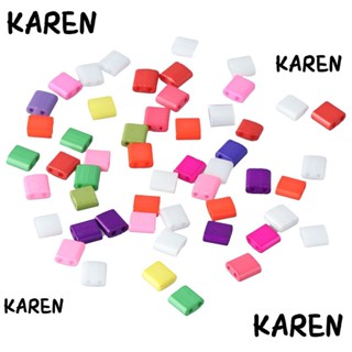 Karen ลูกปัดแก้ว ทรงสี่เหลี่ยม สุ่มสี สําหรับผู้หญิง 200 ชิ้น