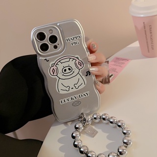 เคสโทรศัพท์มือถือนิ่ม สีเงิน พร้อมสายคล้องมือ สําหรับ iPhone 11 11promax 12 12Pro 12promax 13 13Pro 13promax 14 14Pro 14promax 11