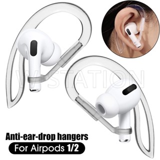 ตะขอเกี่ยวหู แบบซิลิโคนใส ป้องกันการสูญหาย สําหรับ Apple Airpods 1 2 Generation