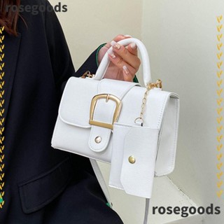 Rosegoods1 กระเป๋าสะพายไหล่ กระเป๋าถือ หนัง Pu ขนาดมินิ สีพื้น สําหรับสตรี