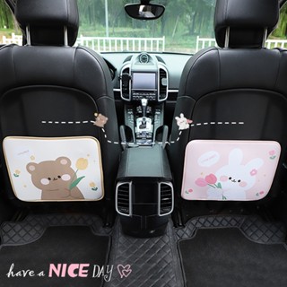 Car Seat Anti-Kick Pad Cartoon Leather Car Rear Seat Anti-Dirty Anti-Wear Protective Pad Cute Car Interior Design Supplies Car seat protection pad  car interior accessories