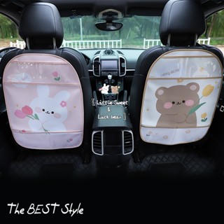 Car Seat Back Anti-Kick Pad Cartoon Car Anti-Dirty Anti-Kick Protective Pad Cute Creative Car Interior Design Supplies Car seat protection pad  car interior accessories