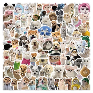 Tcuo 200 ชิ้นตลกน่ารักสัตว์เลี้ยงลูกสุนัขและสติ๊กเกอร์ลูกแมว-สติ๊กเกอร์สําหรับหมวกกันน็อค,จักรยาน,บัญชีมือ