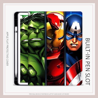 The Avengers เคสไอแพด air 4 5 mini 4 5 6 เคส iPad gen6 10.2 gen 7 8 9 pen slot Marvel เคสไอแพด นอน pro11 2022 gen10