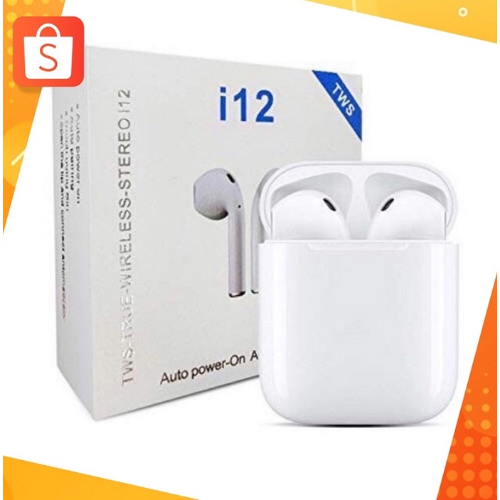 หูฟัง  Bluetooth รุ่น: i12 TWS หูฟังบลูทูธใช้ได้กับโทรศัพท์ทุกรุ่น กระทัดรัด พกพาง่าย สะดวก น้ำหนักเบา  ใช้ได้กับทุกรุ่น