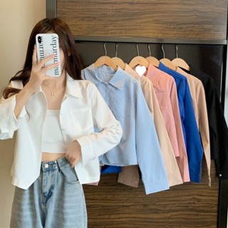 เสื้อเชิ้ตแขนยาว สีชมพู แฟชั่นฤดูใบไม้ร่วง สไตล์ใหม่ สําหรับผู้หญิง