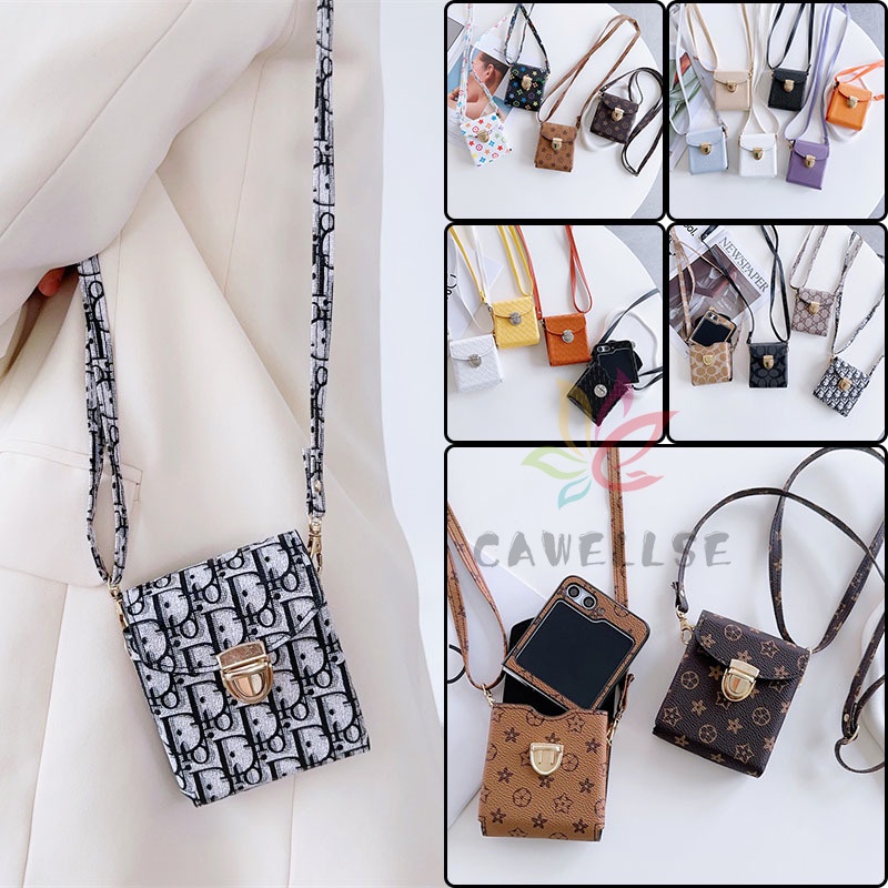 SAMSUNG หรูหราซองหนังย้อนยุคซัมซุง กาแลคซี Z พลิก5 Z พลิก6มัลติฟังก์ชั่กระเป๋าสตางค์สาย ค โรสบอดี กระเป๋าโทรศัพท์ปลอกไหล่สร้อยคอช่องเสียบการ์ดปกกันกระ