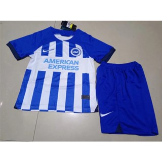 เสื้อกีฬาแขนสั้น ลายทีมชาติฟุตบอล Brighton 2324 ชุดเหย้า คุณภาพสูง สําหรับเด็ก