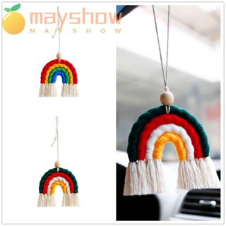 Mayshow ลูกปัดไม้ถัก สีรุ้ง สไตล์โบโฮ สําหรับตกแต่งผนังบ้าน