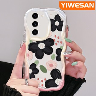 เคสโทรศัพท์มือถือนิ่ม แบบใส ลายดอกไม้ สีน้ํามัน หลากสี สําหรับ Samsung S23 Plus S23 Ultra