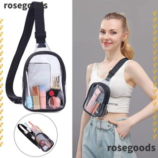 Rosegoods1 กระเป๋าสะพายไหล่ PVC แบบใส กันน้ํา แฟชั่นสําหรับผู้ชาย และผู้หญิง