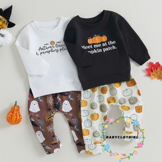 Babyclothes เสื้อกันหนาว แขนยาว พิมพ์ลายฟักทอง และกางเกง สําหรับเด็กวัยหัดเดิน