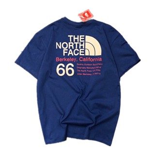 2021 North Face North Face เสื้อยืดผู้ชายฤดูร้อนใหม่คลาสสิก Big LOGO หลวมกีฬาผ้าฝ้ายแขนสั้นผู้หญิง-