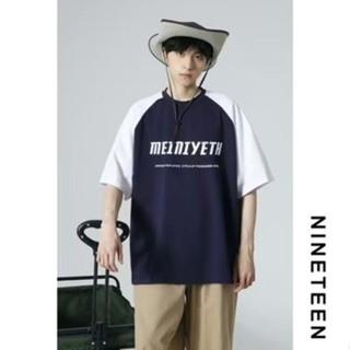 Nineteen เสื้อยืดแขนสั้น ทรงหลวม สไตล์อเมริกัน แฟชั่นฤดูร้อน ฤดูใบไม้ร่วง สําหรับผู้ชาย และผู้หญิง 2023