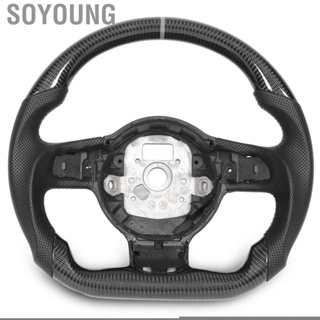 Soyoung Custom Steering Wheel  Comfortable Grip Nardo Grey Stitching Carbon Fiber Finger Ridges for TT TTRS 8J MK2 R8 MK1