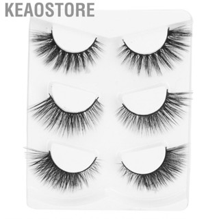 Keaostore 3 Pairs  Lashes Handmade Makeup Thick Long Fake Cross