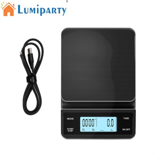 Lumiparty เครื่องชั่งน้ําหนักกาแฟ หน้าจอสัมผัส Lcd 3 กก. 0.1 กรัม ชาร์จ Usb ความแม่นยําสูง