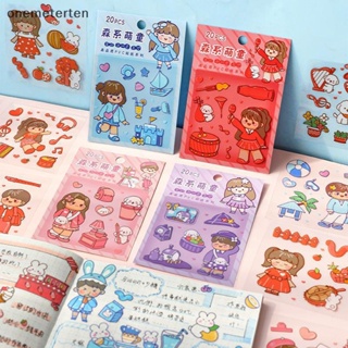 Rten สติกเกอร์ ลายการ์ตูนน่ารัก กันน้ํา สําหรับตกแต่งสมุด DIY 20 ชิ้น