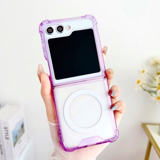 เคสโทรศัพท์มือถือ PC แบบแข็ง ป้องกันสี่มุม หรูหรา สีพื้น สําหรับ Samsung Z Flip 5