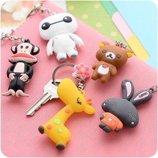 cartoon silicon gell animals key chain gift for kids Clearance sale