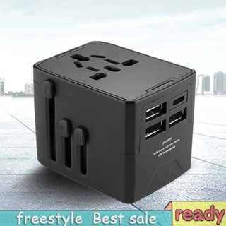 [freestyle01.th] อะแดปเตอร์พาวเวอร์ 3USB 1 พอร์ต Type C 1500W ครอบคลุม 200+ ประเทศ