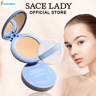 พร้อมส่ง Sace Lady Oil-control Compact Powder Waterproof Matte Face Powder Setting Powder ICECUBES