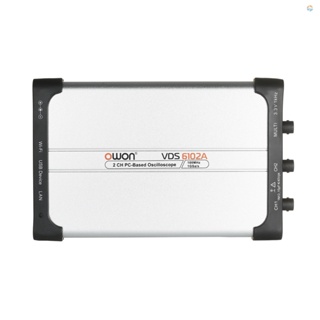 {fash} Owon VDS6102A ออสซิลโลสโคปดิจิทัล USB PC เสมือนจริง 2 ช่องทาง 100 MHz 1Gsa/s 14bits ADC Type-C USB แบบพกพา