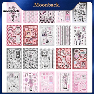 &lt;moonback&gt; สติกเกอร์ ลายการ์ตูนเด็กผู้หญิงน่ารัก มีกาวในตัว สําหรับติดตกแต่งสมุด สมุดภาพ และวารสาร Diy 20 ชิ้น