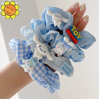 Yescont Kawaii ยางรัดผม ลายอนิเมะ Sanrio Cinnamoroll น่ารัก ขนาดใหญ่ สําหรับเด็กผู้หญิง TH