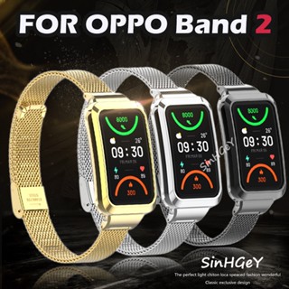 สายนาฬิกาข้อมือ สเตนเลส โลหะ แบบเปลี่ยน สําหรับ OPPO Band 2 OPPO2