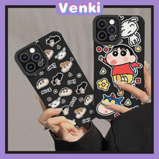 Venki - เข้ากันได้สำหรับ เคสไอโฟน เคสไอโฟน11 เคส iphone 11 เคสหนังนิ่มลายทางแนวตั้งกันกระแทกเคสโทรศัพท์สีดำป้องกันกล้องน่ารักการ์ตูนเด็กตลกเข้ากันได้กับ iPhone 14 13 Pro สูงสุด 12 Pro max XR XS 7