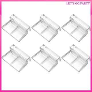 Popetpop คลิปหนีบกระจกอะคริลิคใส 6 มม. สีโปร่งใส สําหรับตู้ปลา 6 ชิ้น