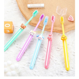 Sanrio Kawaii Kuromi My Melody Cute Cinnamoroll Toothbrush Oral Care Products Candy Colored Adult Children Tooth Guard Clean Brush แปรงสีฟัน