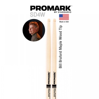 Promark™ ไม้กลอง รุ่น SD4W Artist Series Bill Bruford Maple Wood Tip หัวไม้ ขนาดพิเศษ ** Designed &amp; Made in USA **