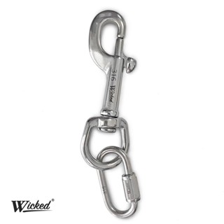 อุปกรณ์ว่ายน้ำ อุปกรณ์เกี่ยวเสริม Wicked ตะขอเกี่ยว Swivel Eye Single Snap Bolt สแตนเลส 316