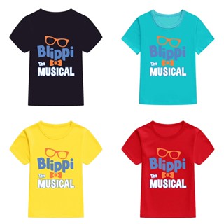 เสื้อยืดแขนสั้นลําลอง ทรงหลวม ลาย Mingyuan Blippi สําหรับเด็กผู้หญิง และผู้ชาย