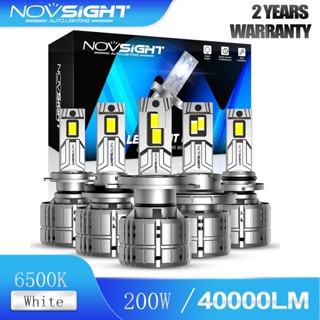 Novsight N60 H4 H11 9006 9005 ไฟหน้ารถยนต์ LED 200W 40000LM 6500K สว่างมาก พร้อมส่ง