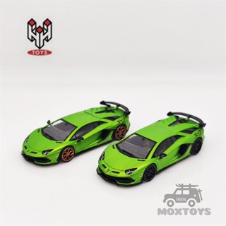 Hh โมเดลรถยนต์ 1:64 Aventador SVJ LP770-4 สีเขียว สีทอง สีดํา